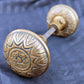 Pair Antique 1880 Vintage Old Salvaged Reclaimed Victorian Greek Revival Neo Grec Solid Cast Bronze CORBIN Doorknobs Door Knobs