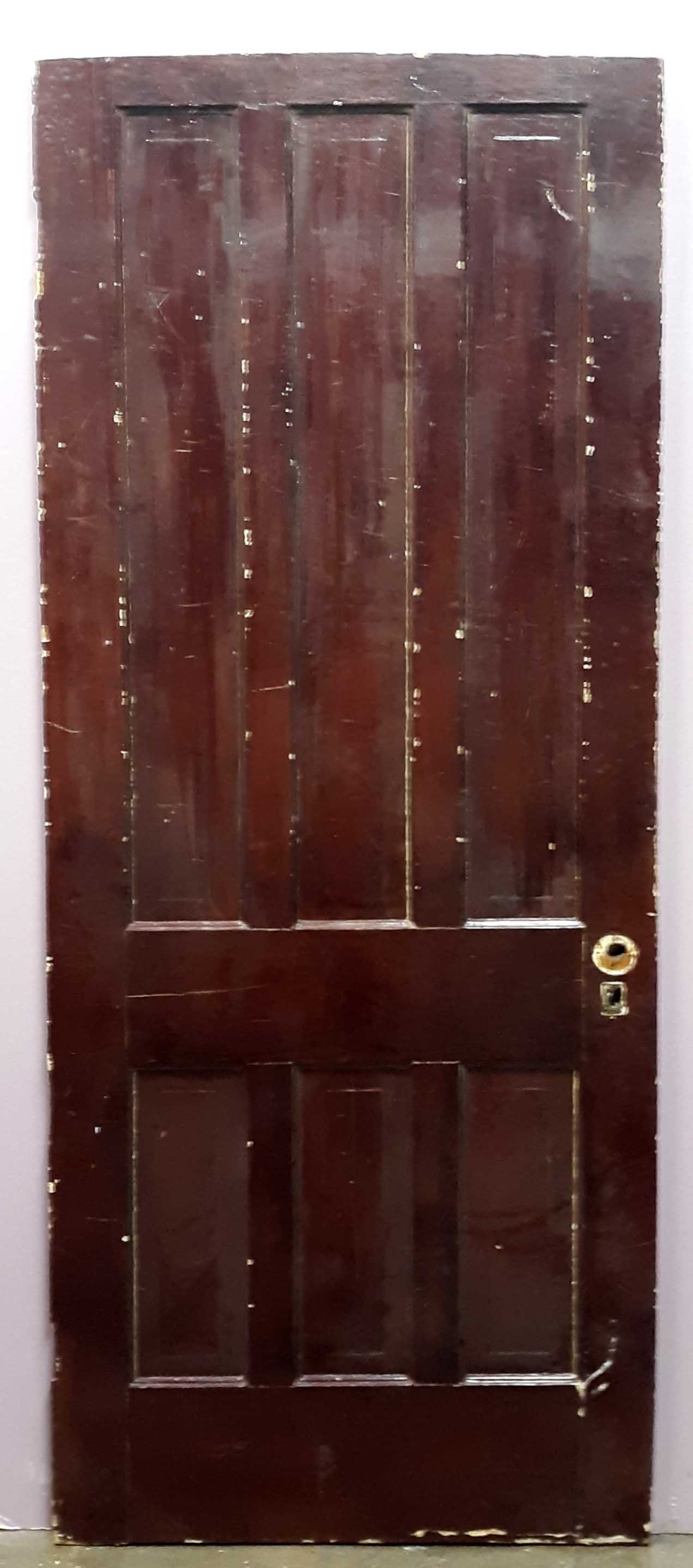 31"x78" Antique Vintage Old Victorian SOLID Wood Wooden Interior Door 6 Panels