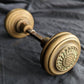 Pair Antique 1880 Vintage Old Salvaged Reclaimed Victorian Greek Revival Neo Grec Solid Cast Bronze Doorknobs Door Knobs
