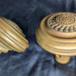 Pair Antique 1880 Vintage Old Salvaged Reclaimed Victorian Greek Revival Neo Grec Solid Cast Bronze Doorknobs Door Knobs