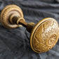 Pair Antique 1874 Vintage Old Salvaged Reclaimed Victorian Greek Revival Neo Grec Solid Cast Bronze CORBIN Doorknobs Door Knobs