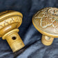 Pair Antique 1874 Vintage Old Salvaged Reclaimed Victorian Greek Revival Neo Grec Solid Cast Bronze CORBIN Doorknobs Door Knobs