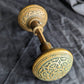 Pair Antique 1880 Vintage Old Salvaged Reclaimed Victorian Greek Revival Neo Grec Solid Cast Bronze CORBIN Doorknobs Door Knobs