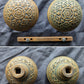 Pair Antique 1880 Vintage Old Salvaged Reclaimed Victorian Greek Revival Neo Grec Solid Cast Bronze CORBIN Doorknobs Door Knobs
