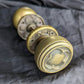 2 Pairs available Antique Vintage Old Salvaged Reclaimed Gothic Set SOLID Brass Quatrefoil Doorknob Door Knobs Plates Rosette Hardware