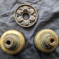 2 Pairs available Antique Vintage Old Salvaged Reclaimed Gothic Set SOLID Brass Quatrefoil Doorknob Door Knobs Plates Rosette Hardware
