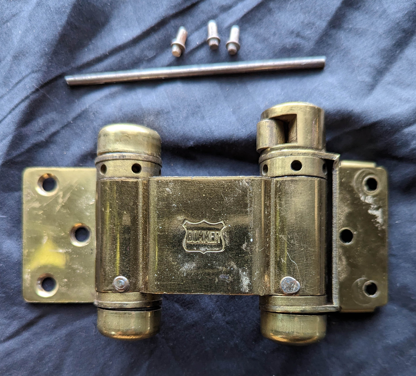 Single 3" Antique Vintage Old BOMMER Double Action Brass Steel Swinging Door Spring Hinge Replacement