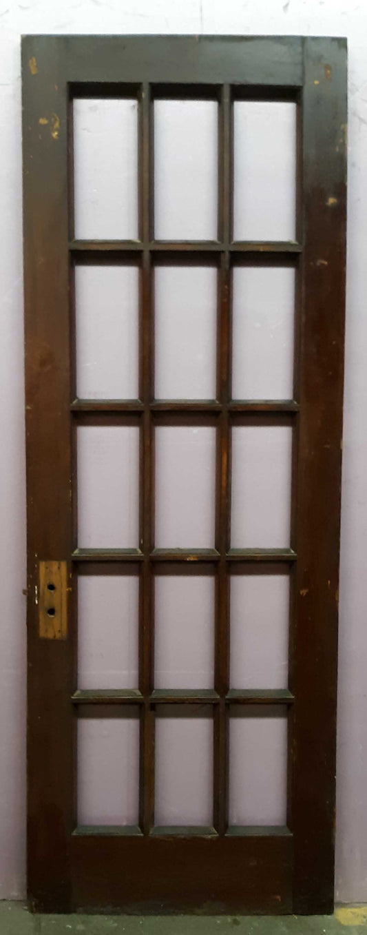 30x83.5"x.1.75" Antique Vintage Old Reclaimed Salvaged Wood Wooden Exterior Interior French Door Window