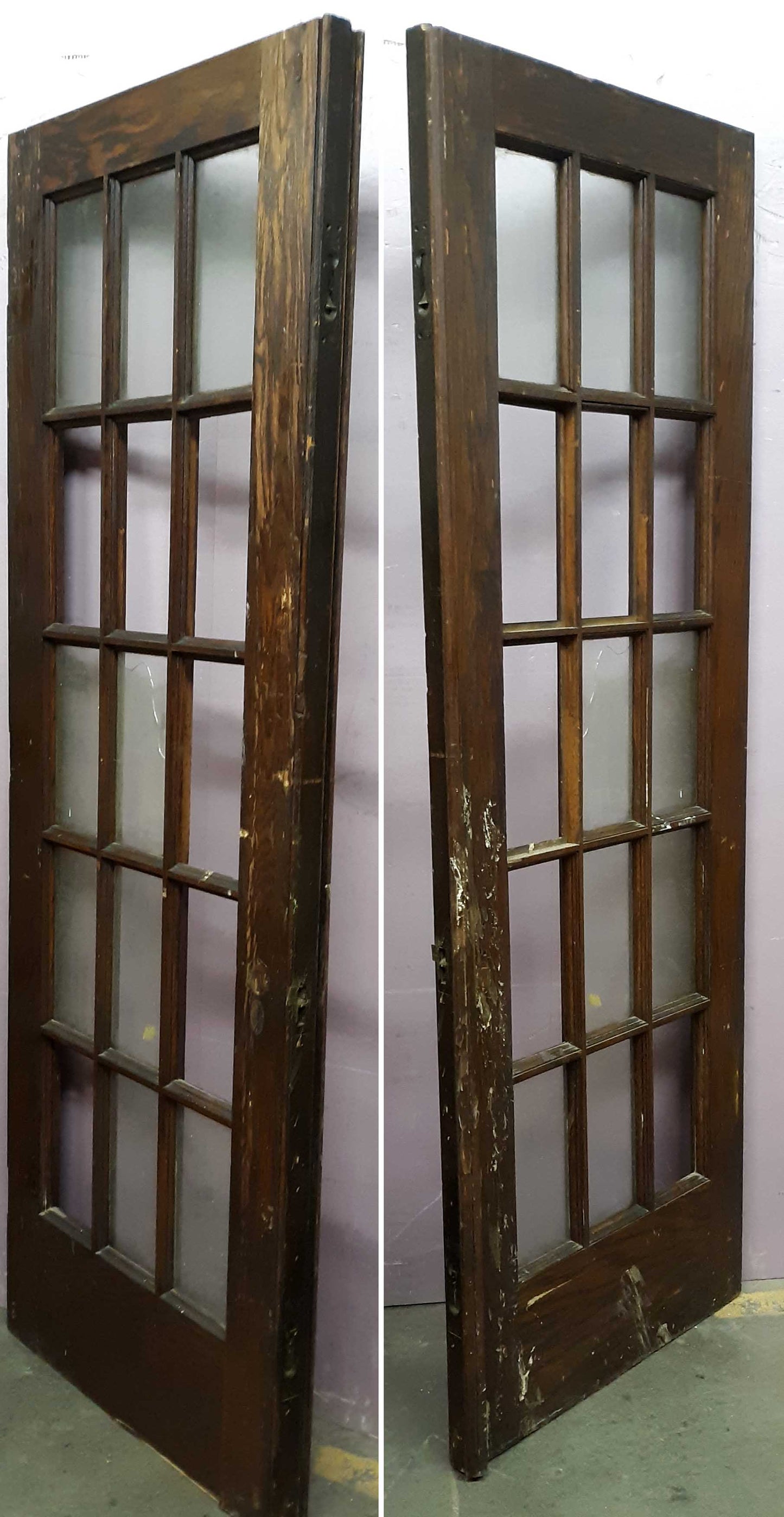30x83"x.1.75" Antique Vintage Old Reclaimed Salvaged Wood Wooden Exterior Interior French Door Window