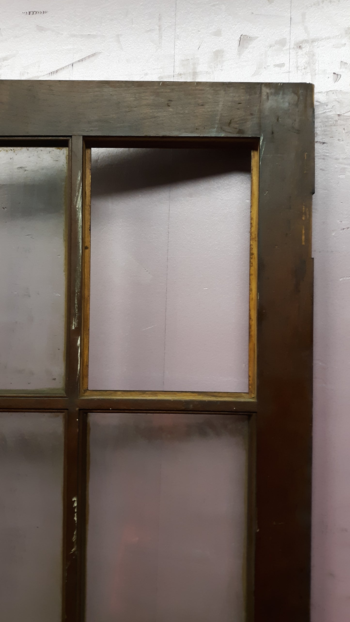 30"x80"x1.75" Antique Vintage Old Wood Wooden Exterior French Door Window Glass