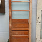 31"x80" Antique Vintage Old Salvaged Reclaimed SOLID Wood Wooden Side Back Entry Exterior Door 3 Window Wavy Glass Lite Pane