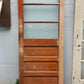 32"x79" Antique Vintage Old Reclaimed Salvaged SOLID Wood Wooden Entry Door 3 Window Glass 3 Panels