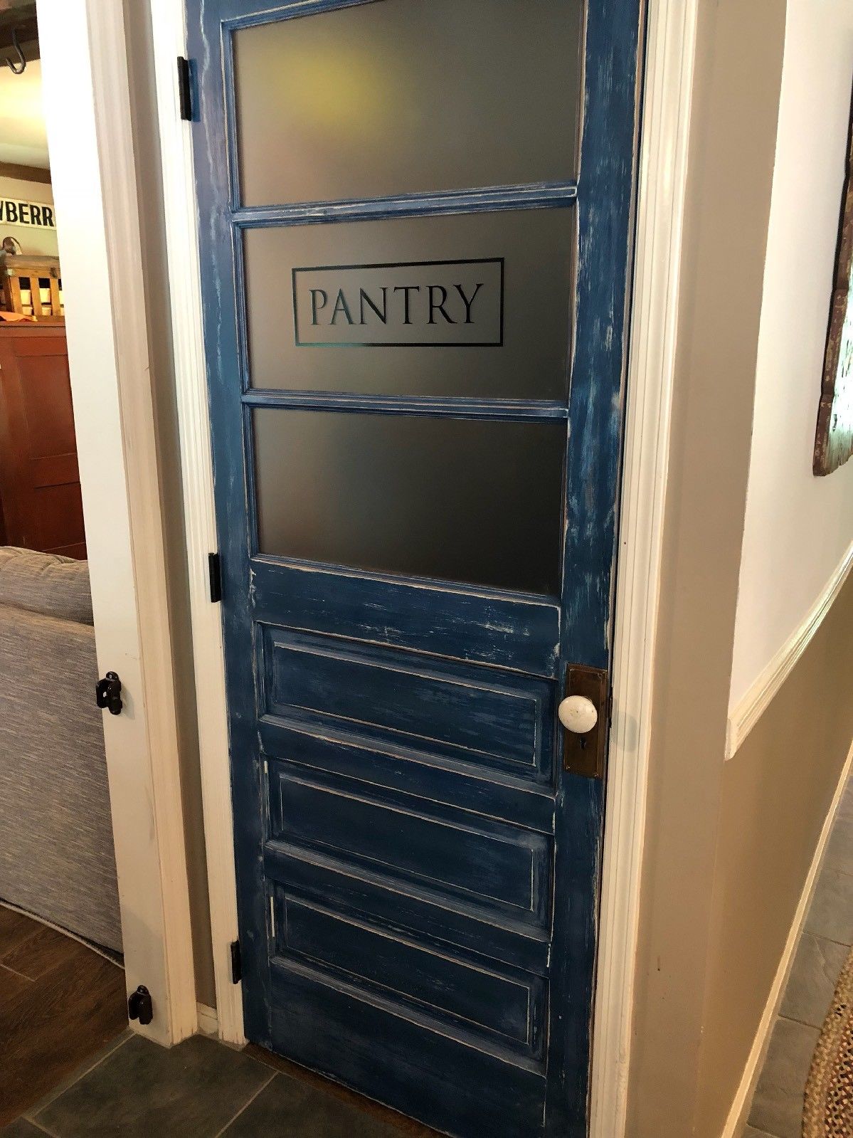 31"x80" Antique Vintage Old Salvaged Reclaimed SOLID Wood Wooden Side Back Entry Exterior Door 3 Window Wavy Glass Lite Pane