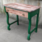 Antique Vintage Old Solid Wood Wooden Writing Desk Work Table Knee Hole Student