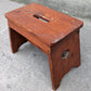 Small Vintage Antique Old Homemade Handmade Solid Pine Wood Wooden Table Foot Step Stool Plant Stand Side Accent Chair Seat Garden Bench