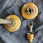 Pair Antique Vintage Old "City of Chicago Board of Education" SOLID Brass Doorknob Door Knobs Handles