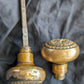 Pair Antique Vintage Old "City of Chicago Board of Education" SOLID Brass Doorknob Door Knobs Handles