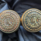 Pair Antique Vintage Old "City of Chicago Board of Education" SOLID Brass Doorknob Door Knobs Handles