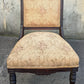 Antique Vintage Old Hand Carved Eastlake Victorian SOLID Walnut Wood Wooden Side Dining Accent Chair Floral Fabric