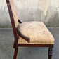 Antique Vintage Old Hand Carved Eastlake Victorian SOLID Walnut Wood Wooden Side Dining Accent Chair Floral Fabric