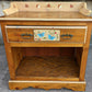 Vintage Old Handmade Solid Wood Wooden Server Cabinet Work Table Storage Pantry Cupboard Chest Rustic Country Antique Style