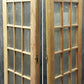 60"x78" Pair Antique Vintage Old Reclaimed Salvaged French Double Wood Interior Doors 30 Windows Glass Lites Panes