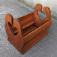 Vintage Old Country Goose Heart Solid Wood Wooden Box Crate Basket Bin Holder Storage Container