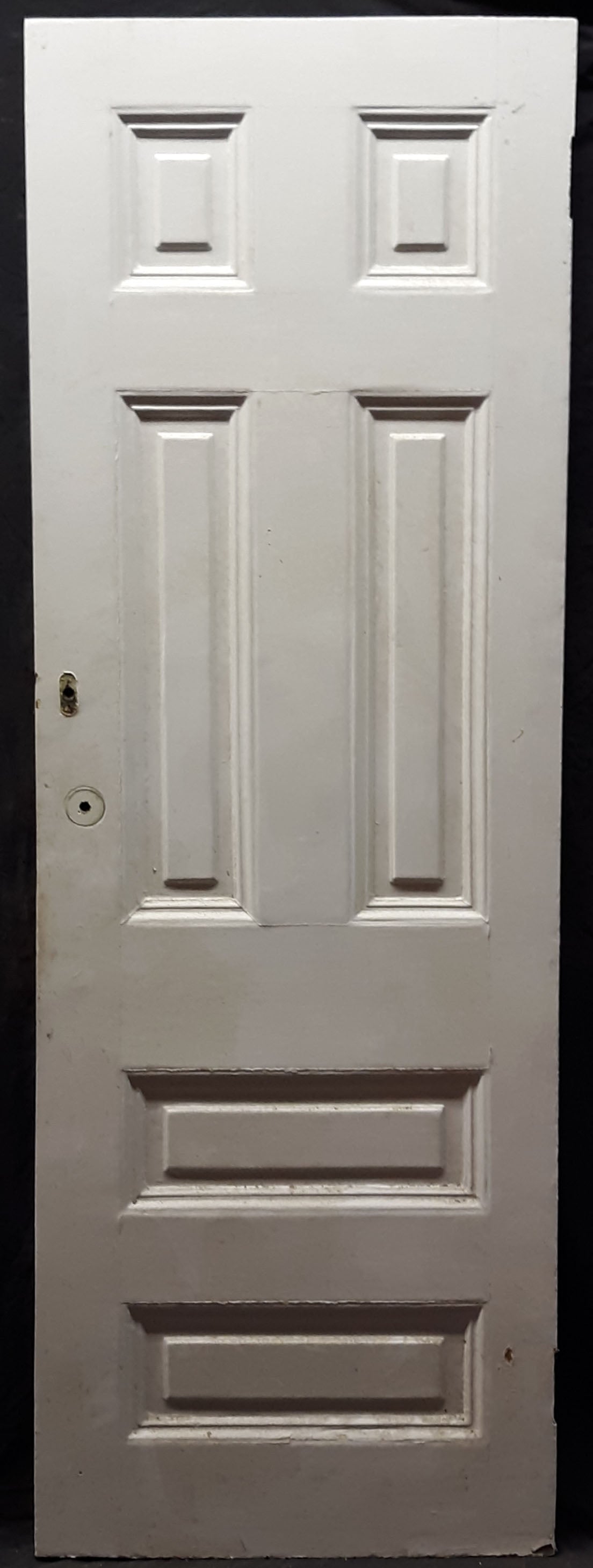 27.5"x81" Antique Vintage Old Reclaimed Salvaged Victorian Interior SOLID Wood Wooden Door 6 Panels