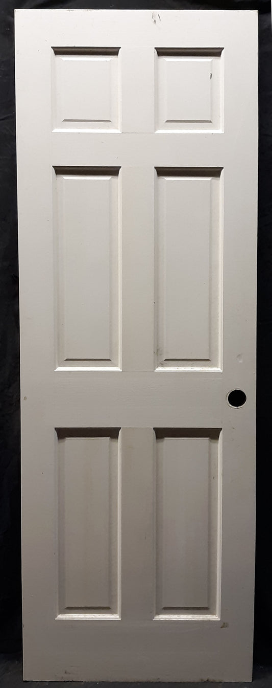 27.5"x79" Antique Vintage Old Reclaimed Salvaged Victorian Interior SOLID Wood Wooden Door 6 Panels