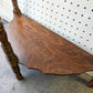 Vintage Old Antique Solid Wood Wooden Half Round Semi Circle Lamp End Side Pedestal Table Plant Stand