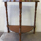 Vintage Old Antique Solid Wood Wooden Half Round Semi Circle Lamp End Side Pedestal Table Plant Stand