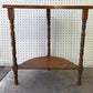 Vintage Old Antique Solid Wood Wooden Half Round Semi Circle Lamp End Side Pedestal Table Plant Stand