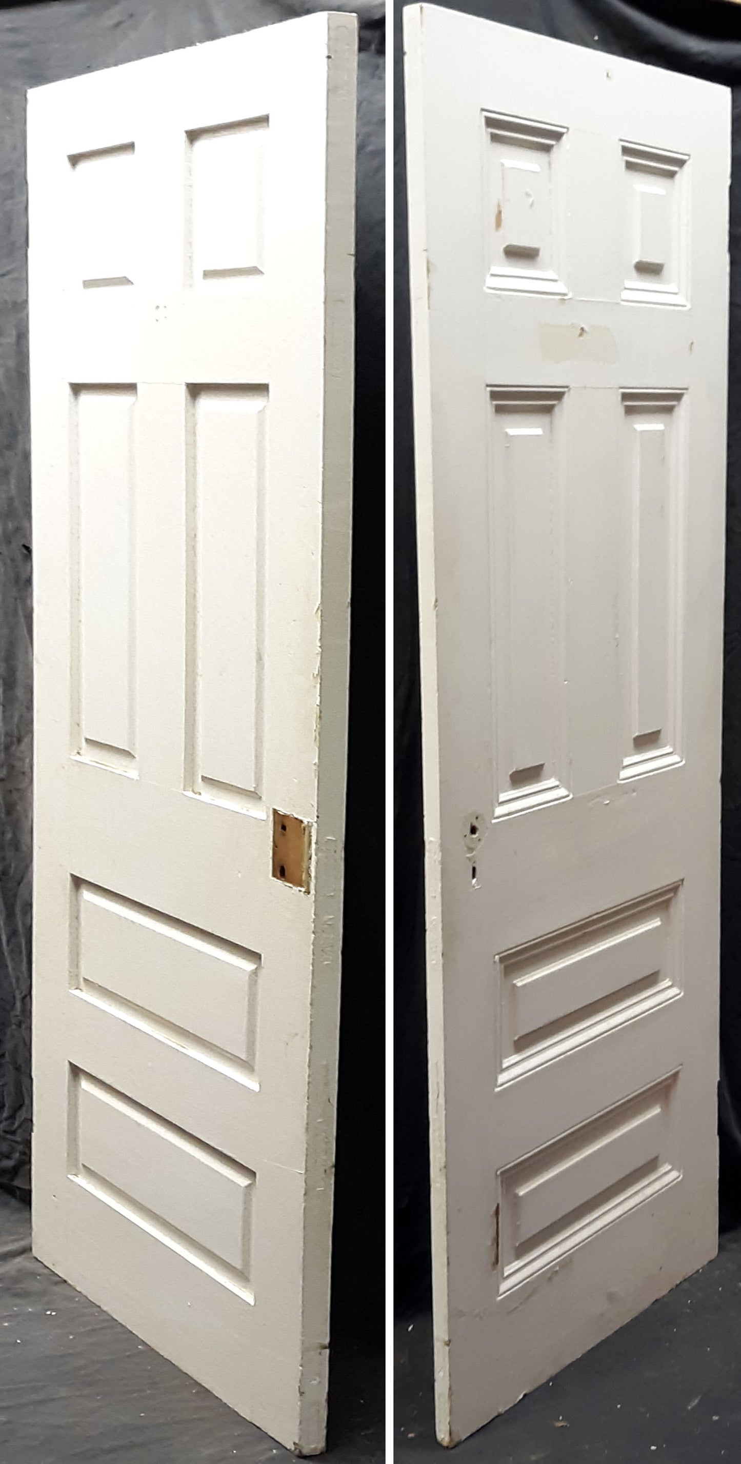 2 available 29.5x78.5" Antique Vintage Interior SOLID Wood Wooden Doors 6 Panels