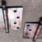 Pair 4.5"x5.5" Antique Vintage Old Reclaimed Salvaged "Stanley" Steel Copper Steel Ball Tip Finial Exterior Entry Door Hinges Screws