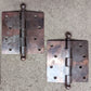 Pair 4.5"x5.5" Antique Vintage Old Reclaimed Salvaged "Stanley" Steel Copper Steel Ball Tip Finial Exterior Entry Door Hinges Screws