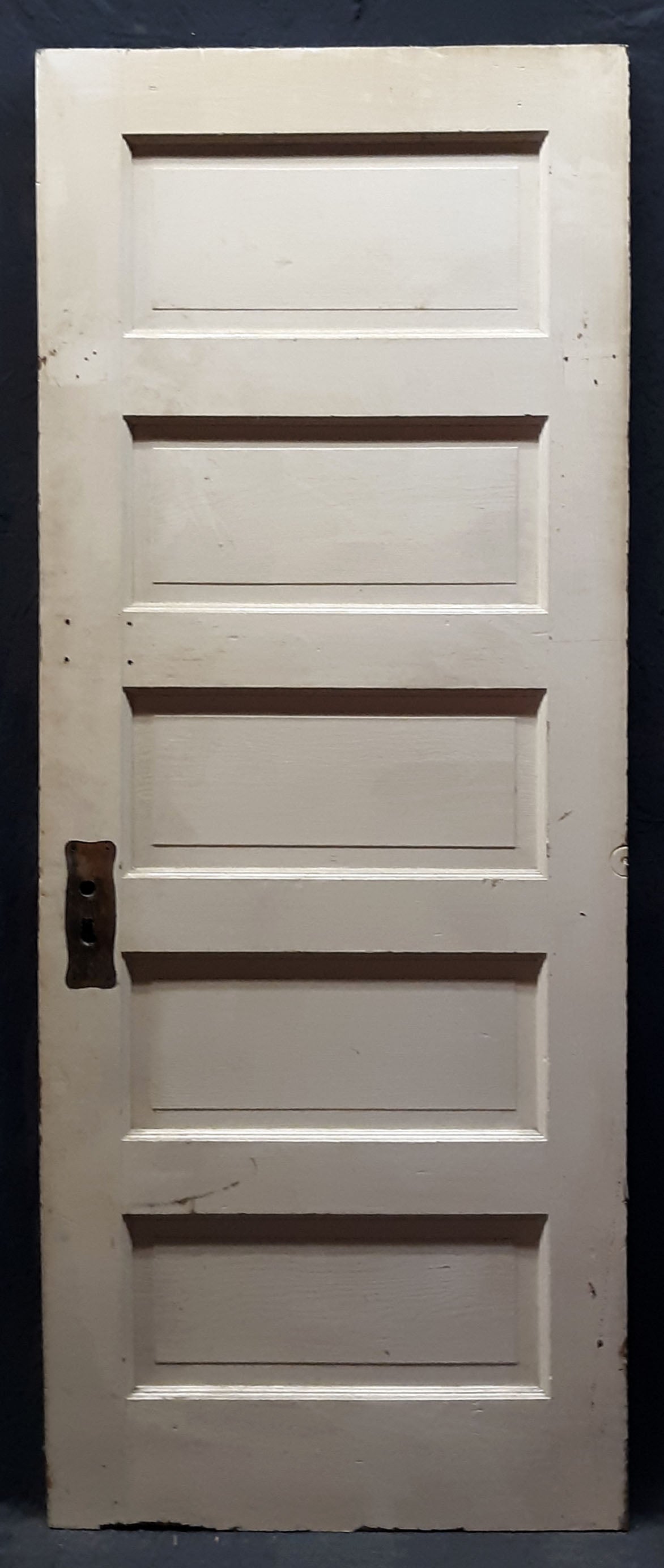 30"x77" Antique Vintage Old Reclaimed Salvaged Wood Wooden Interior Door 5 Panels