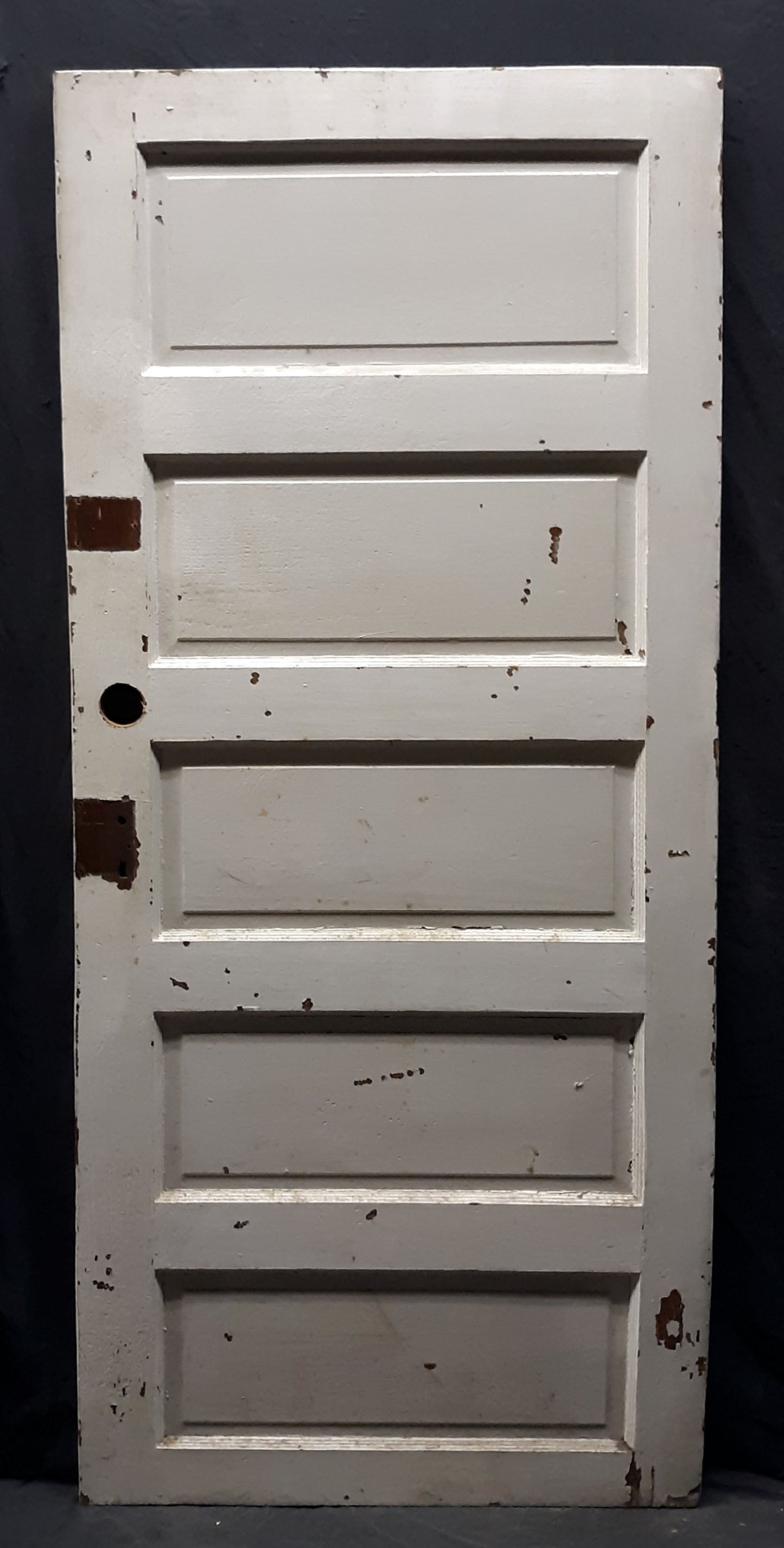 31"x74" Antique Vintage Old Reclaimed Salvaged SOLID Wood Wooden Interior Door 5 Panels