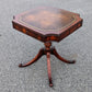 Antique Vintage Old Leather Top Mahogany SOLID Wood Wooden Colonial Chippendale Side End Accent Foyer Pedestal Table Lamp Stand