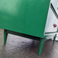 Green & Pink Vintage Old Mid Century Modern Antique Solid Wood Wooden Dresser Highboy High Boy Chest 5 Drawers