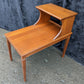Vintage Antique Old Mid Century Modern Solid Wood Wooden Mahogany Side End Accent Lamp Table Shelf Nightstand Night Stand