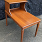 Vintage Antique Old Mid Century Modern Solid Wood Wooden Mahogany Side End Accent Lamp Table Shelf Nightstand Night Stand