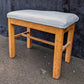 Vintage Antique Old Mid Century Modern MCM Art Deco SOLID Maple Wood Wooden Side Accent Occasional Chair Bench Foot Stool Settee Ottoman