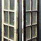 48"x80" Pair Antique Vintage Old Reclaimed Salvaged French Double Wood Doors 20 Windows Textured Glass