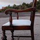 40H" Antique Vintage Old "Drexel" Solid Walnut Wood Wooden Dining Accent Side Parlor Armchair Chair Fabric Seat