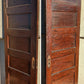 32"x79" Antique Vintage Salvaged Reclaimed Interior Oak Veneer Wood Wooden Door 5 Panels