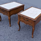 Pair Vintage "Mersman" Mid Century Modern MCM Antique Old SOLID Maple Wood Wooden Formica French Accent End Table Nightstands Night Stand