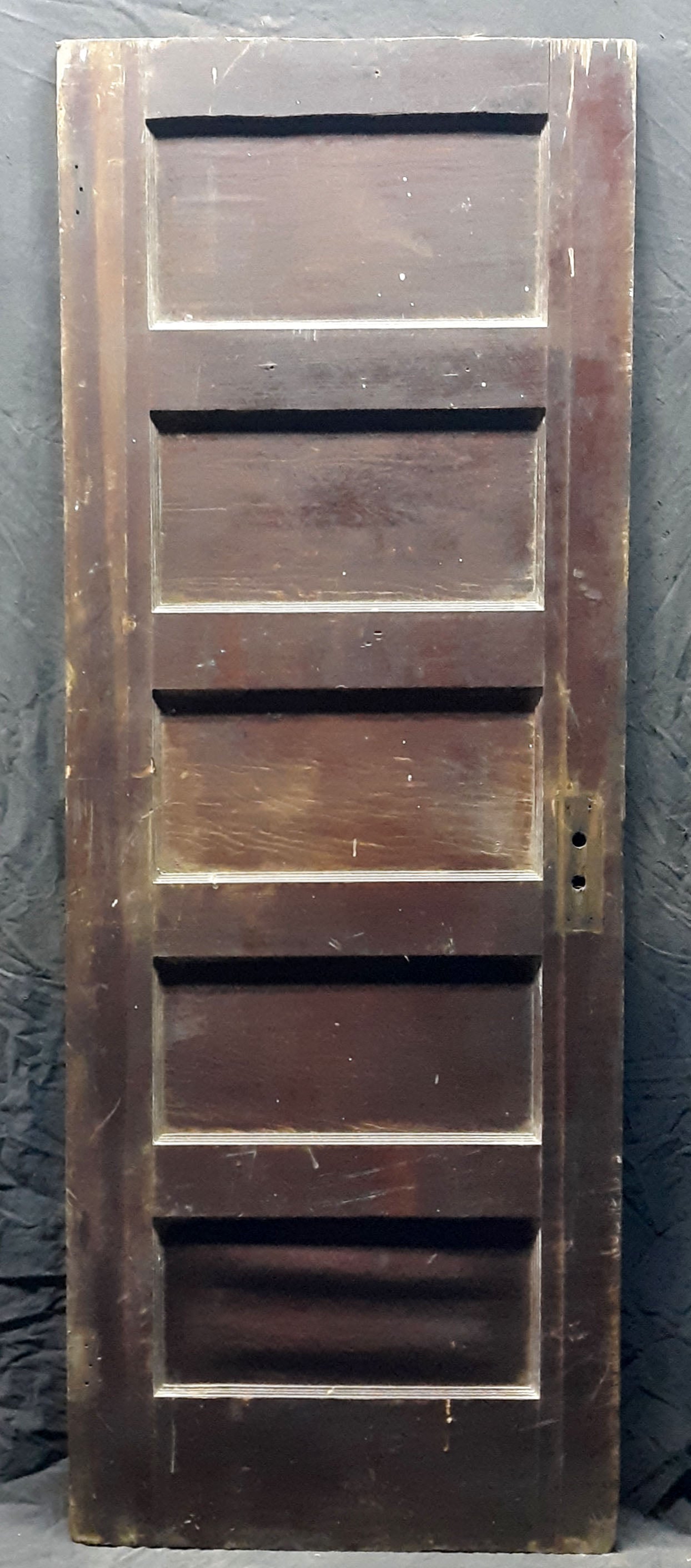 28"x77" Antique Vintage Old Salvaged SOLID Wood Wooden Interior Door 5 Panels