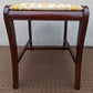 Antique Vintage Old Victorian SOLID Wood Wooden Kneeling Bench Foot Stool Ottoman Plant Stand Floral Fabric Needlepoint Design