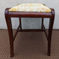 Antique Vintage Old Victorian SOLID Wood Wooden Kneeling Bench Foot Stool Ottoman Plant Stand Floral Fabric Needlepoint Design
