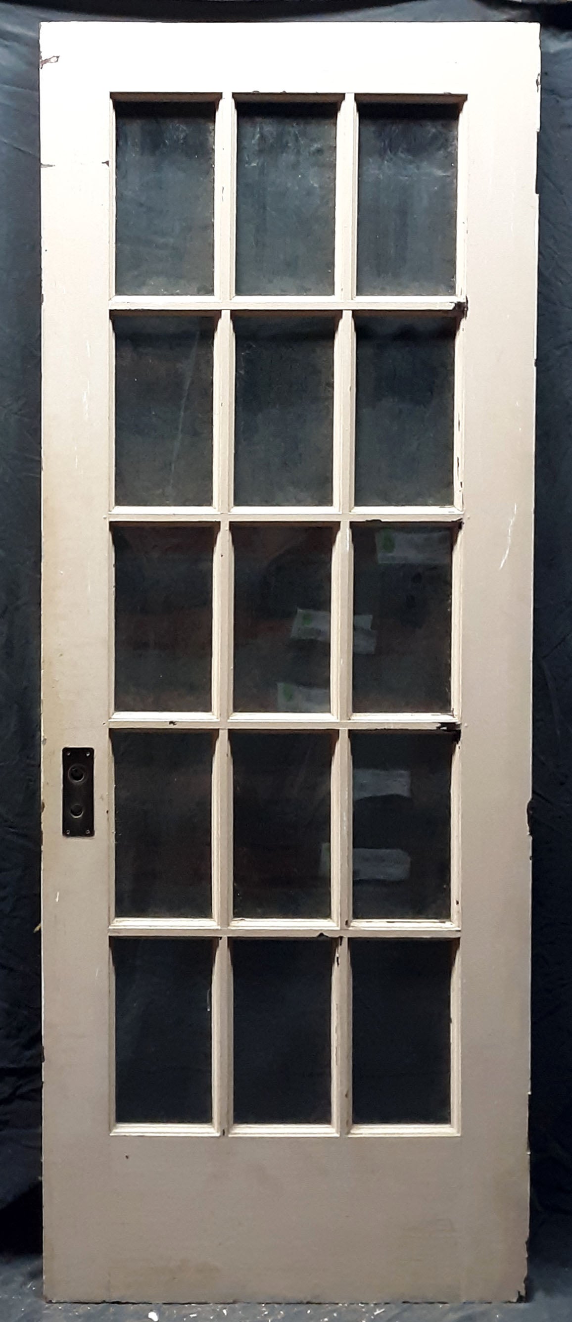 31.5"x83.5"x1.75" Antique Vintage Old Wood Wooden French Door Window Wavy Glass